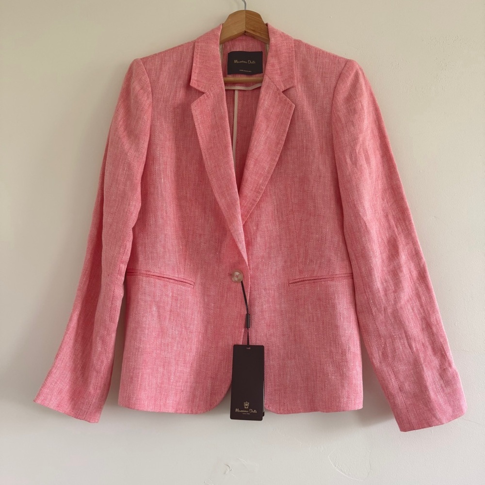 Massimo Dutti Pink Women's Blazer made in Romania size 8 NWT